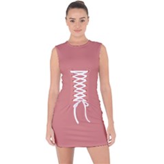 New York Pink	 - 	lace Up Front Bodycon Dress by ColorfulDresses