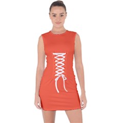 Portland Orange	 - 	lace Up Front Bodycon Dress by ColorfulDresses