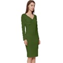 Juniper Green	 - 	Long Sleeve V-Neck Bodycon Dress View3