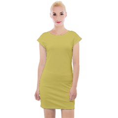 Ceylon Yellow	 - 	cap Sleeve Bodycon Dress by ColorfulDresses