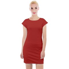 Apple Red	 - 	cap Sleeve Bodycon Dress by ColorfulDresses