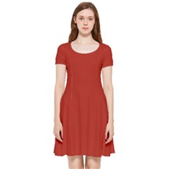 Apple Red	 - 	inside Out Cap Sleeve Dress by ColorfulDresses