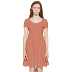 Copper Red	 - 	inside Out Cap Sleeve Dress by ColorfulDresses