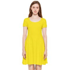 Bumblebee Yellow	 - 	inside Out Cap Sleeve Dress by ColorfulDresses