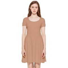 Sand Stone Brown	 - 	inside Out Cap Sleeve Dress by ColorfulDresses