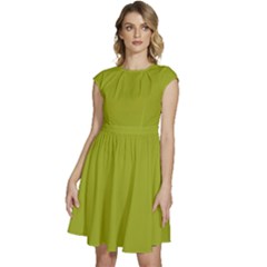 Citron Green	 - 	cap Sleeve High Waist Dress