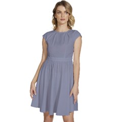 Cool Grey	 - 	cap Sleeve High Waist Dress