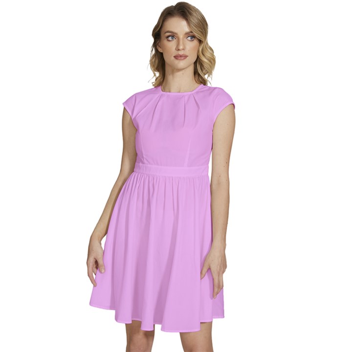 Blossom Pink	 - 	Cap Sleeve High Waist Dress