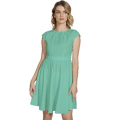 Lucite Green	 - 	cap Sleeve High Waist Dress by ColorfulDresses