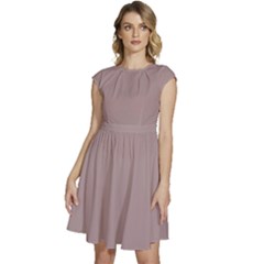 Deauville Mauve	 - 	cap Sleeve High Waist Dress