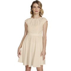 Papaya Whip	 - 	cap Sleeve High Waist Dress