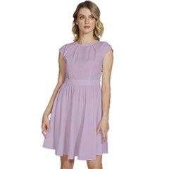 Thistle Purple	 - 	cap Sleeve High Waist Dress