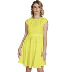 Unmellow Yellow	 - 	Cap Sleeve High Waist Dress