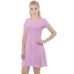 Blush Pink	 - 	cap Sleeve Velour Dress by ColorfulDresses