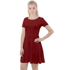 Barn Red	 - 	cap Sleeve Velour Dress by ColorfulDresses