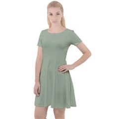 Laurel Green	 - 	cap Sleeve Velour Dress by ColorfulDresses