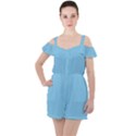 Baby Blue	 - 	Ruffle Cut Out Chiffon Playsuit View1