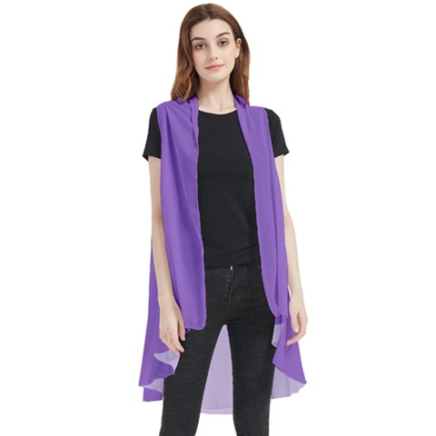 Iris Purple	 - 	sleeveless Chiffon Waistcoat Shirt by ColorfulWomensWear