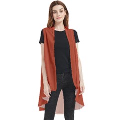 Chestnut Red	 - 	sleeveless Chiffon Waistcoat Shirt