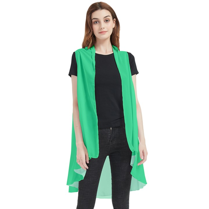 Seafoam Green	 - 	Sleeveless Chiffon Waistcoat Shirt