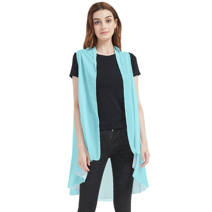 Italian Sky Blue	 - 	Sleeveless Chiffon Waistcoat Shirt