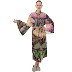 Mushroom Magic Maxi Velvet Kimono by GardenOfOphir