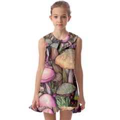 Mushroom Magic Kids  Pilgrim Collar Ruffle Hem Dress