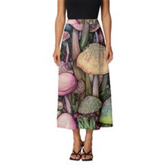 Mushroom Magic Classic Midi Chiffon Skirt