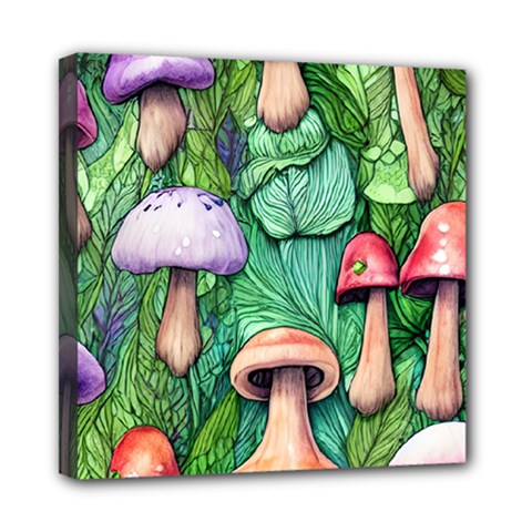 Tiny Toadstools Mini Canvas 8  X 8  (stretched) by GardenOfOphir