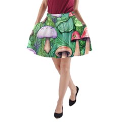 Tiny Toadstools A-line Pocket Skirt by GardenOfOphir