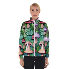 Tiny Toadstools Women s Bomber Jacket by GardenOfOphir