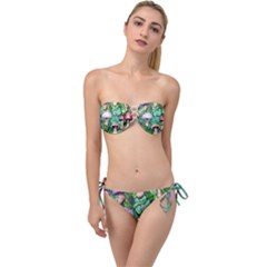 Tiny Toadstools Twist Bandeau Bikini Set by GardenOfOphir