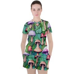 Tiny Toadstools Women s Tee And Shorts Set