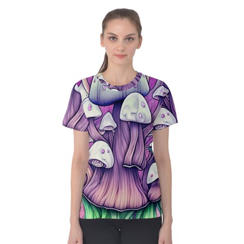 Forestcore Mushroom Women s Cotton Tee by GardenOfOphir