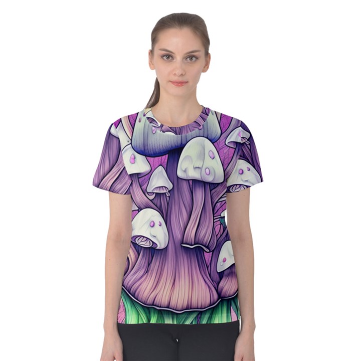 Forestcore Mushroom Women s Cotton Tee