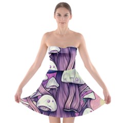 Forestcore Mushroom Strapless Bra Top Dress by GardenOfOphir