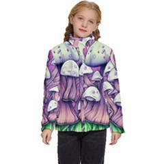 Forestcore Mushroom Kids  Puffer Bubble Jacket Coat by GardenOfOphir