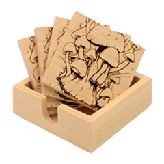 Forestcore Mushroom Bamboo Coaster Set