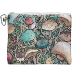 Tiny Forest Mushrooms Canvas Cosmetic Bag (xxxl) by GardenOfOphir