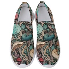 Tiny Forest Mushrooms Men s Slip On Sneakers by GardenOfOphir