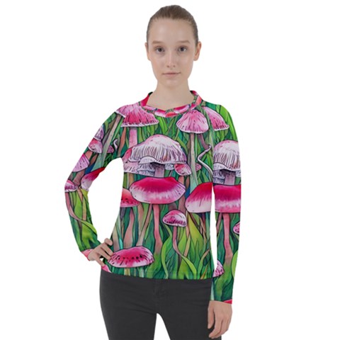 Forest Mushrooms Women s Pique Long Sleeve Tee by GardenOfOphir