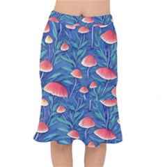 Witchy Mushrooms Short Mermaid Skirt by GardenOfOphir