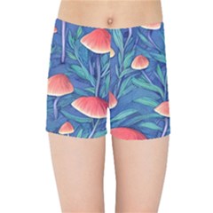 Witchy Mushrooms Kids  Sports Shorts by GardenOfOphir