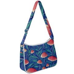 Witchy Mushrooms Zip Up Shoulder Bag by GardenOfOphir