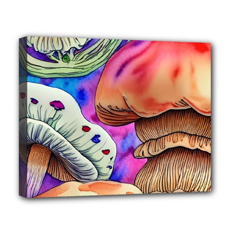 Goblin Mushrooms Deluxe Canvas 20  X 16  (stretched) by GardenOfOphir