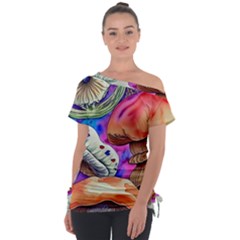 Goblin Mushrooms Off Shoulder Tie-up Tee