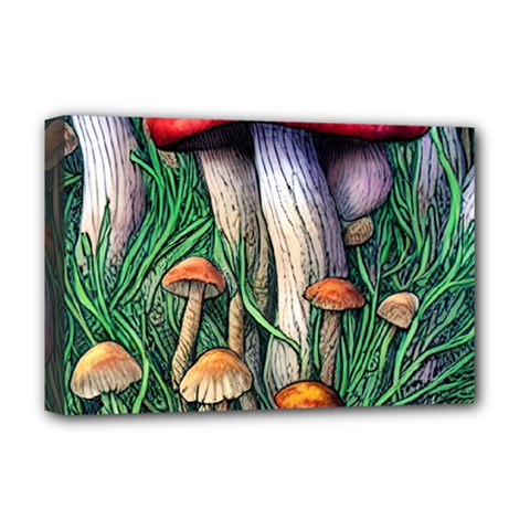 Forest Fairycore Mushroom Foraging Craft Deluxe Canvas 18  X 12  (stretched) by GardenOfOphir