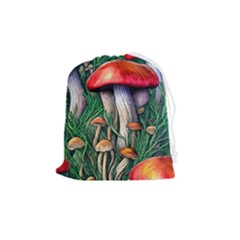 Forest Fairycore Mushroom Foraging Craft Drawstring Pouch (medium) by GardenOfOphir