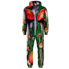 Forest Fairycore Mushroom Foraging Craft Hooded Jumpsuit (men)