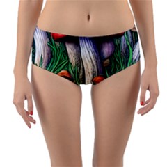 Forest Fairycore Mushroom Foraging Craft Reversible Mid-waist Bikini Bottoms by GardenOfOphir